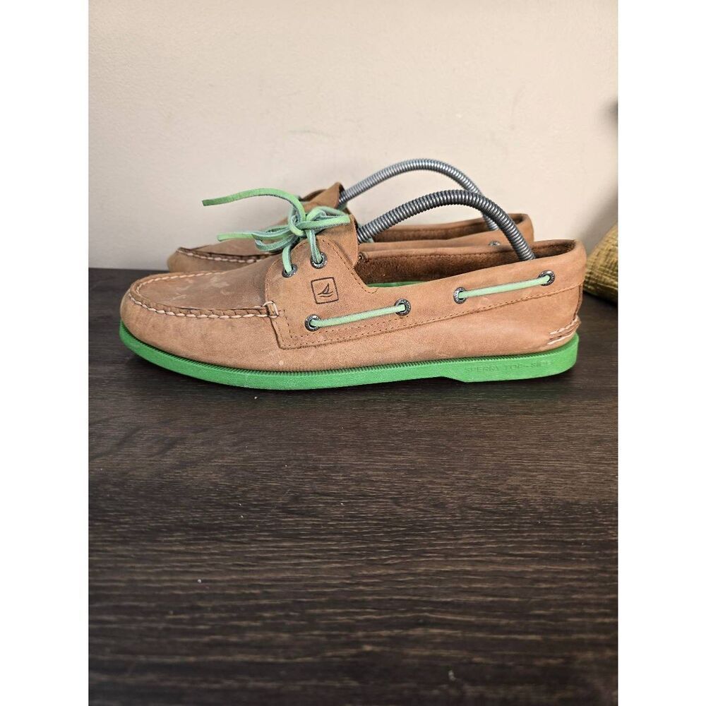 Sperry Top-Sider Mens 11.5 2 Eye Boat Shoes Tan Brown Leather